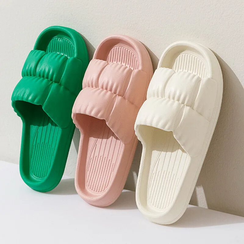 Soft Sole Slippers Thick Platform Sandals Indoor Outdoor Lady Sandals Beach Shoes for Women EVA Non Slip Flip Flops Reutral