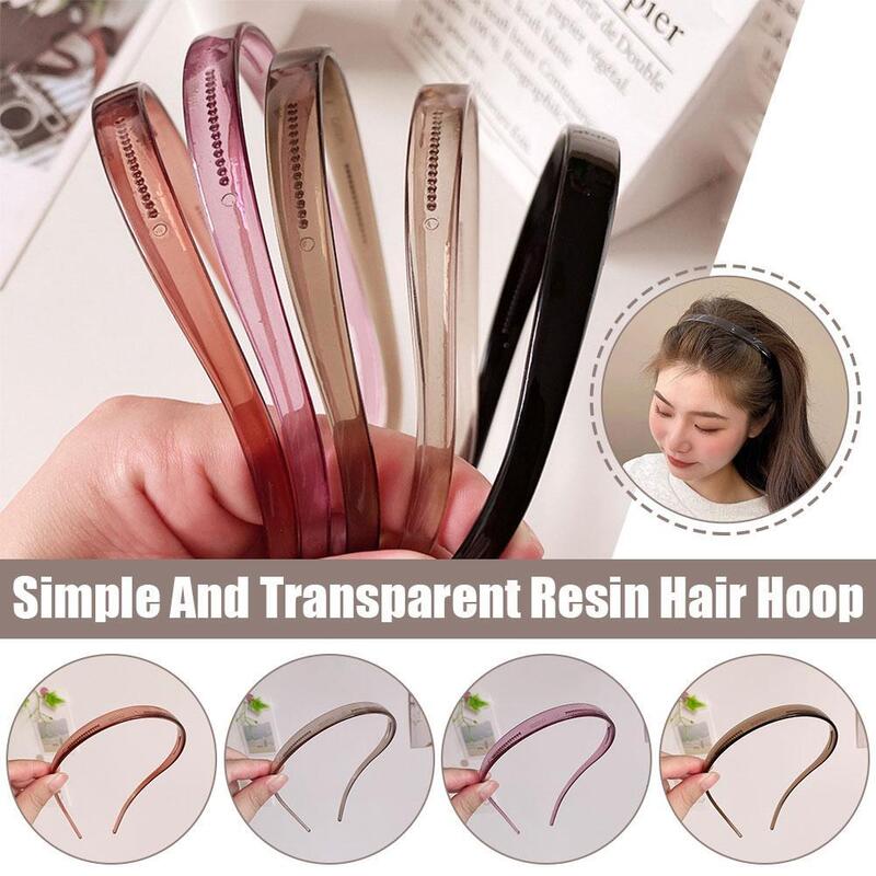Acryl Haar bänder einfache transparente Harz Haarband für Frauen waschen Anti-Rutsch-Haar Kompression Stirnbänder Haars pange Kopf bedeckung