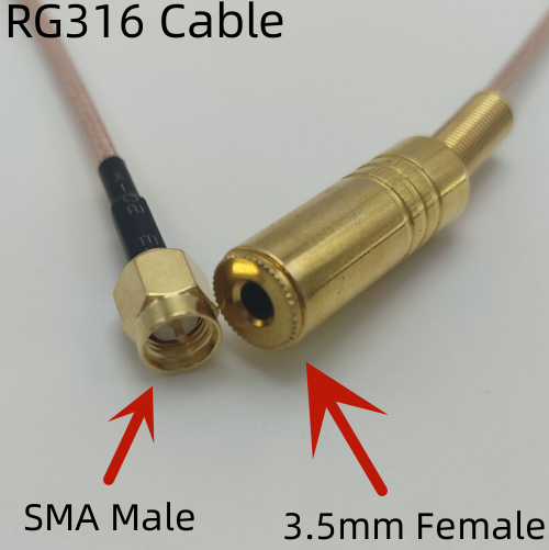 Digital coaxial audio cable 3.5mm female to SMA male TV audio box connection cable