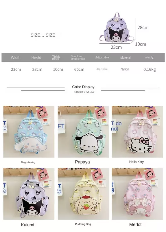 Sanrio Hello Kitty borse per bambini Cartoon Cute Boys and Girls riduzione del carico zaino per bambini zaino per bambini
