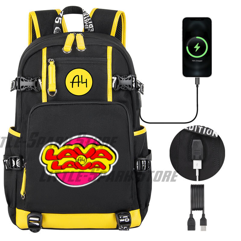 Hot "LAVA LAVA" zaino per bambini in formato a4 sacchetti di scuola per studenti in formato a4 per adolescenti zaino per Laptop con ricarica USB