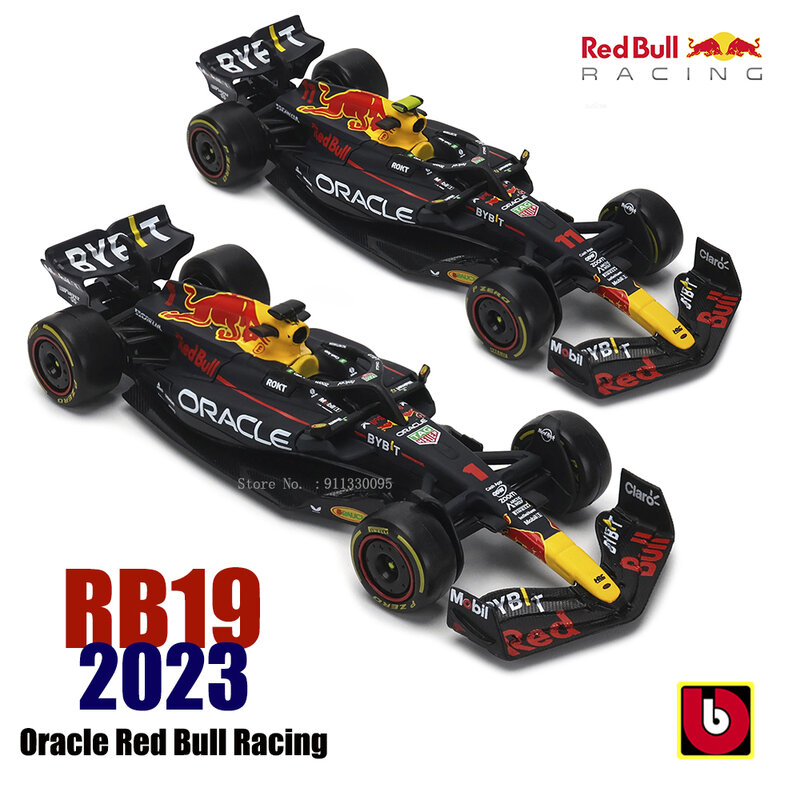 Bburago 1:43 F1 Champion Red Bull Racing TAG Heuer RB19 2023 #1 Verstappen #11 Perez Alloy Car Die Cast Model Toy Collectible
