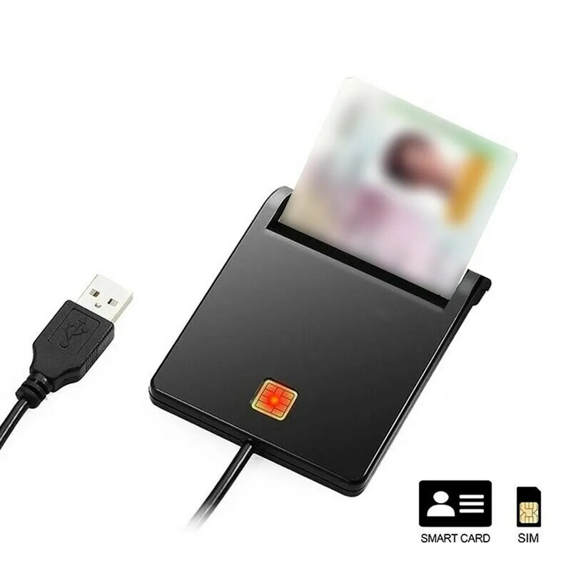 Pembaca kartu pintar USB baru, pembaca kartu pintar USB mikro SD/TF Bank memori ID elektronik DNIE dni citizen sim cloner konektor adaptor pembaca kartu Id