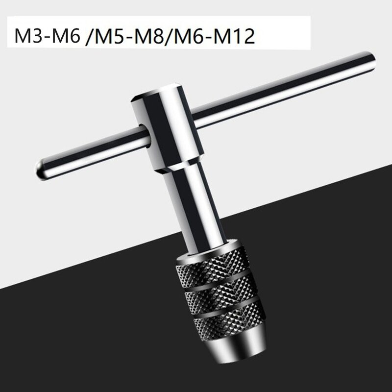 Llave de grifo tipo T ajustable, soporte de llave de rosca de mano, de M5-M8 M3-M6, herramientas manuales de mantenimiento Manual, herramienta de reparación
