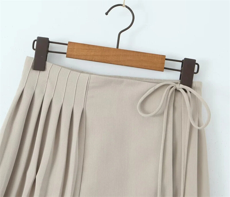 Amerykańska moda Vintage wysokiej gorset pół spódniczka damska letnia nowa uniwersalna plisowana podszewka Mini krótka spódniczka