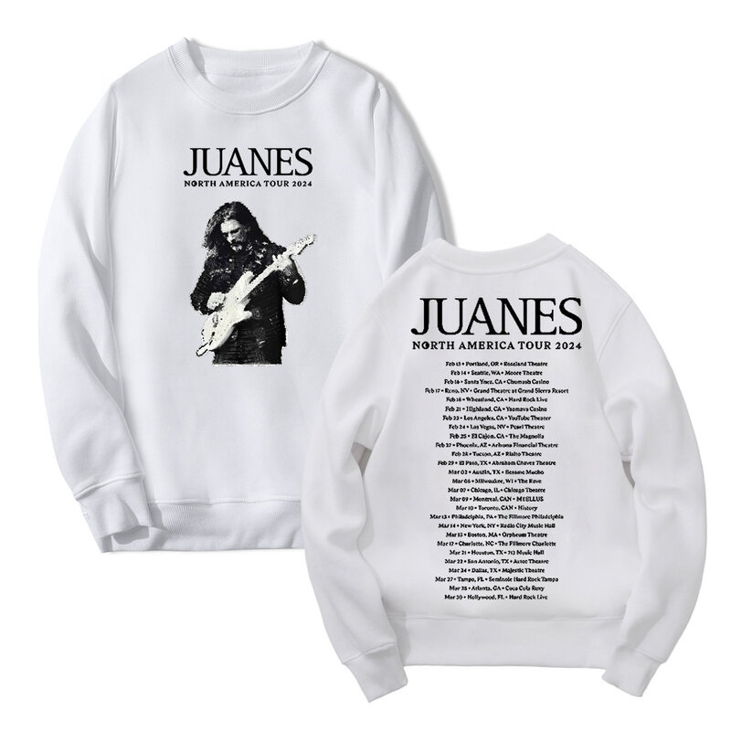 Juanes 남녀공용 크루넥 긴팔 스트리트웨어, 맨투맨 힙합 의류, 북아메리카 투어 2024 Merch