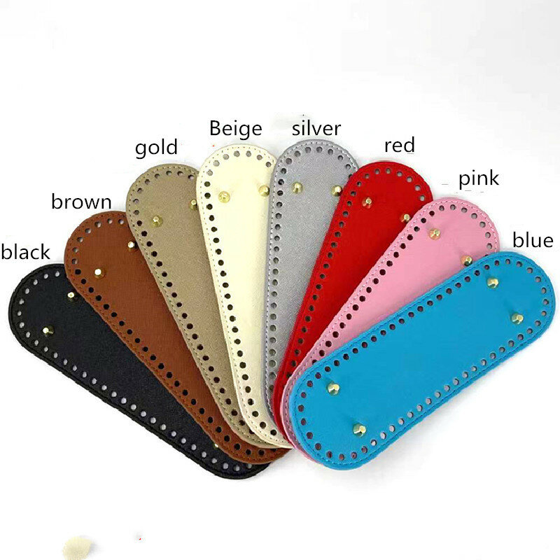Fast Shipping Handmade Bottom PU Leather Women Purse Wear-Resistant Rectangle Accessories Parts For Handbag Knitting  Bag Bottom