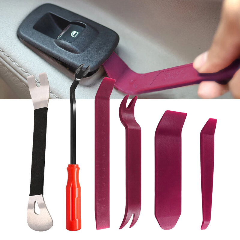 Kits de herramientas de extracción de embellecedor de Panel de Clip de puerta automática, cuchillas de navegación, desmontaje de plástico, balancín Interior de coche, herramienta de reparación de conversión
