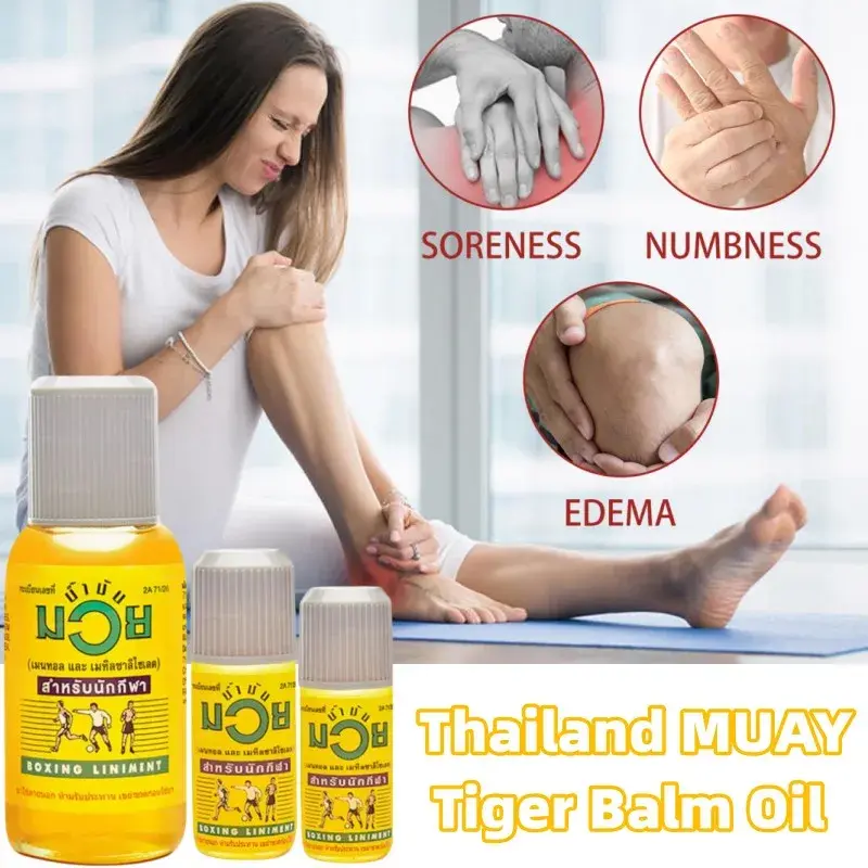Bálsamo de tigre MUAY de Tailandia para aliviar el dolor muscular, relaja la fatiga muscular corporal, esguince, artritis reumatoide, masaje de espalda