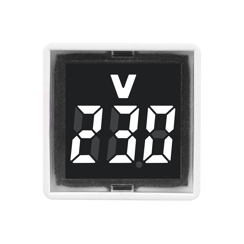Ac 220V/230V Draagbare Voltmeter Led Digitale Display Spanningsmeting Monitor Eu Plug Vierkante Voltmeter