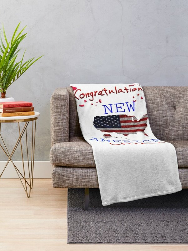 CONGRATULATIONS NEW AMERICAN CITIZEN Throw Blanket Decorative Sofa Blankets anime