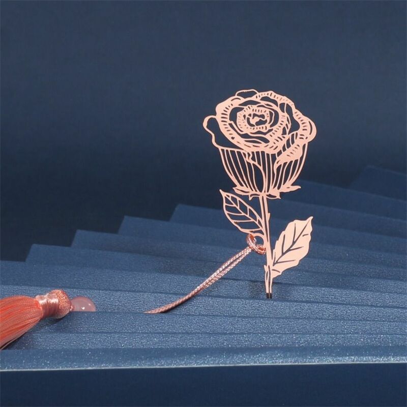 Book Lovers Apricot Leaf Birthday Gift Book Page Marker Metal Reading Bookmark Hollowed Leaf Flower Bookmark Book Paginator