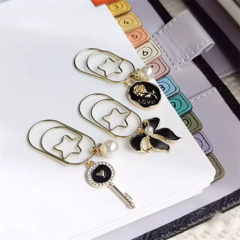 INS Black Golden Key graffette segnalibro carino Ins Style Book Decoration Notebook Planner accessori