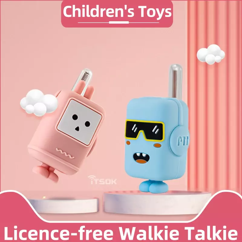 Mini Handheld Walkie Talkie para crianças, Rádio Interphone, Telefone bidirecional, Presente de aniversário para crianças, Meninos e meninas, 2pcs