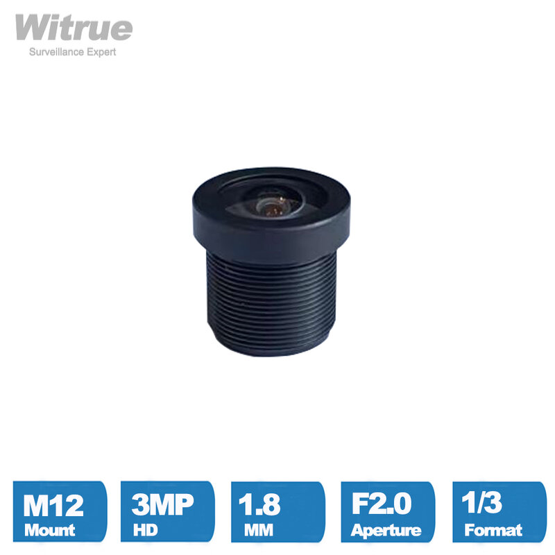 Witrue fisheye cctv lente 1.8mm ângulo de visão ampla 170 graus hd 3mp m12 montagem f2.0 1/3 "para câmera de segurança de vigilância