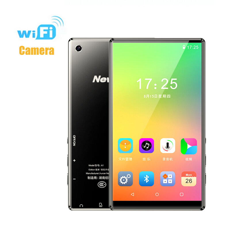 5.0 polegada wifi mp3 player android mp4 bluetooth 5.0 mp5 tela de toque completa 16gb e-book players de música vídeo sem perdas de alta fidelidade photograh