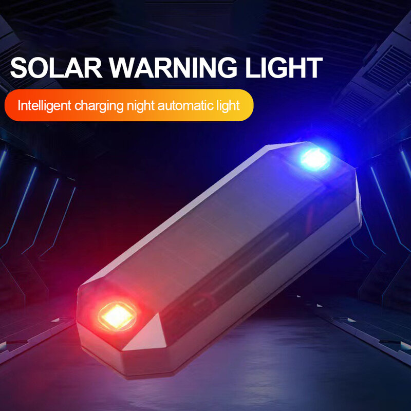 Alarm przeciwkradzieżowy LED światła dla motocykli samochodowych energia słoneczna w nocy lampa ostrzegawcza LED latarka sygnalizator optyczny
