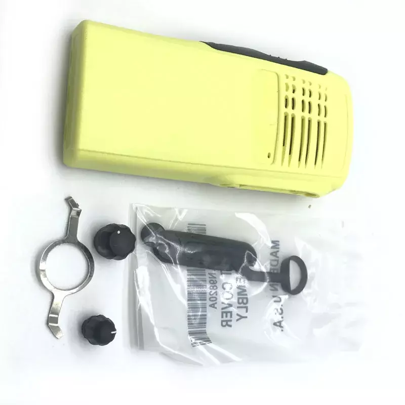 Set casing tutup Depan cangkang perumahan kuning dengan tombol saluran Volume untuk Motorola GP328 GP340 MTX900 PRO5150 PRO5350 PTX700 HT750