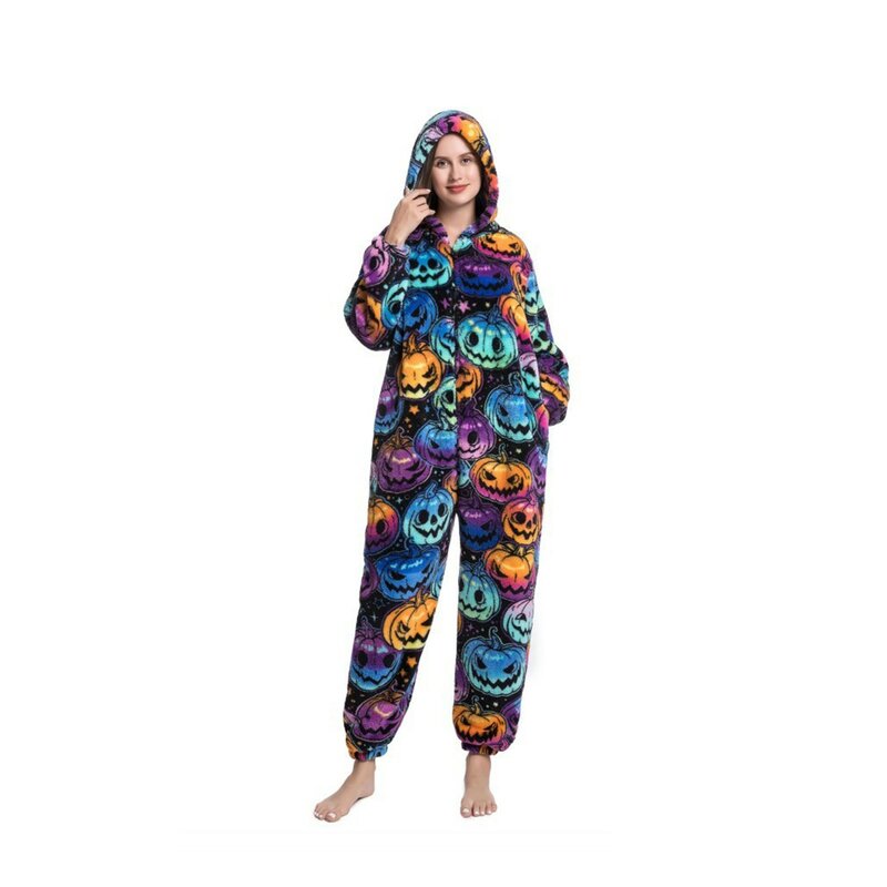 Ladies Loose Jumpsuit Cartoon Animal Umpsuits For Men And Women Unisex Cute Thickened Couples New French Velvet Homewear