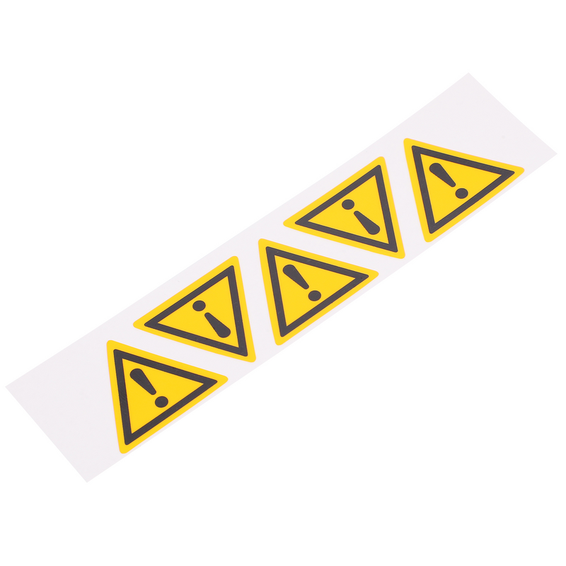 Pegatinas de señal de exclamación de peligro, 5 piezas, calcomanías triangulares para uñas, advertencia Pp