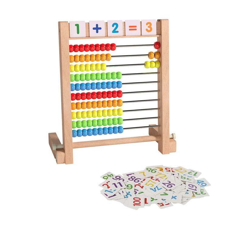 Aggiungi il giocattolo educativo abaco sottratto dieci Set di cornici costruzione in legno robusta manipolatori matematici Montessori per le elementari