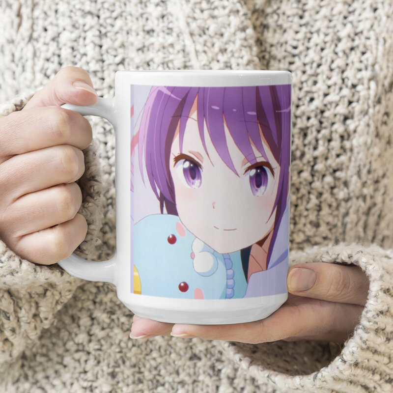 Pink Anime Cartoon Girl Cute Ceramics Coffee Mugs Tea Cup Milk Cups Gifts Drinkware Coffeeware 15z/430ML