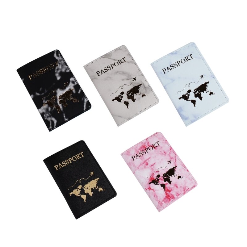 PU Leather Passport Holder Covers Hot Stamping Plane Lover Couple Wedding