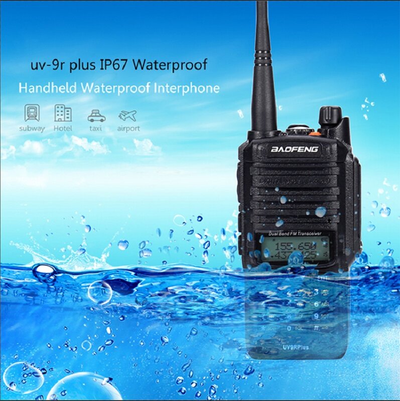 Baofeng-UV-9R Plus Walkie Talkie impermeável, UV-9R Plus, Cb Radio Comunicador, 2pcs, 10W