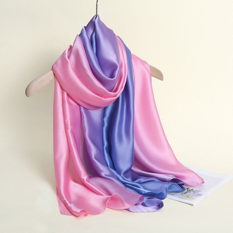 Woman Chiffon Scarf Seaside Rainbow Color Scarf Multi-functional Soft Casual Lightweight Scarf for Hot Weather Supplies