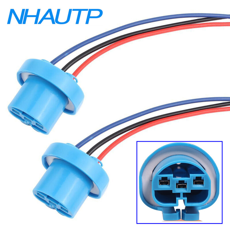 NHAUTP 2Pcs 9007 Socket Female Connector HB5 Adapter Holder Wiring Harness Car Headlight Base Resistant Plastic