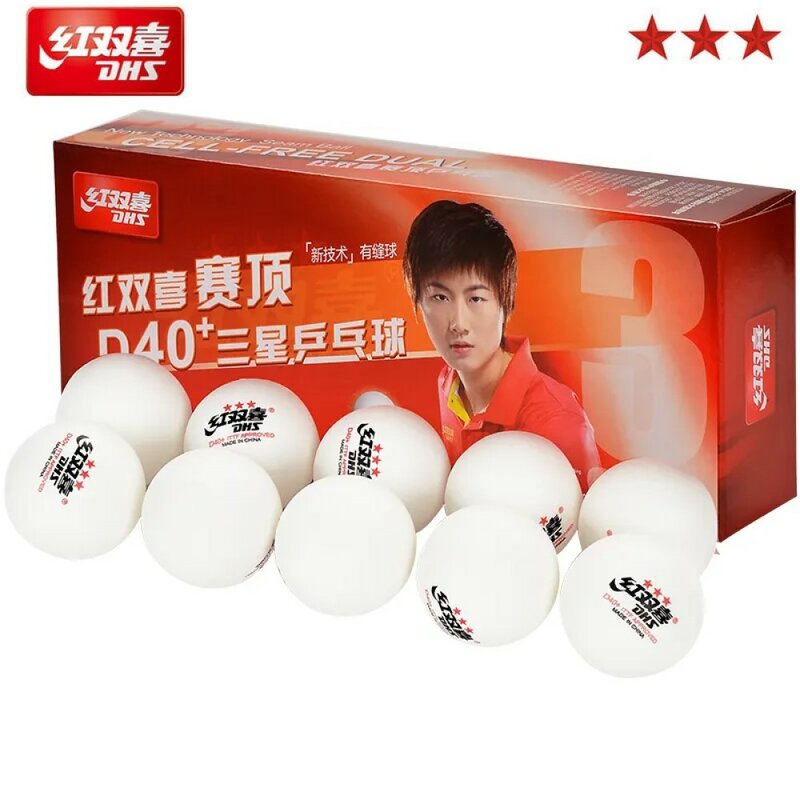 Original DHS 3 Star D40+ Table Tennis Ball 3-STAR Seamed ABS Balls Plastic Poly DHS 3 STAR Ping Pong Balls ITTF Approved
