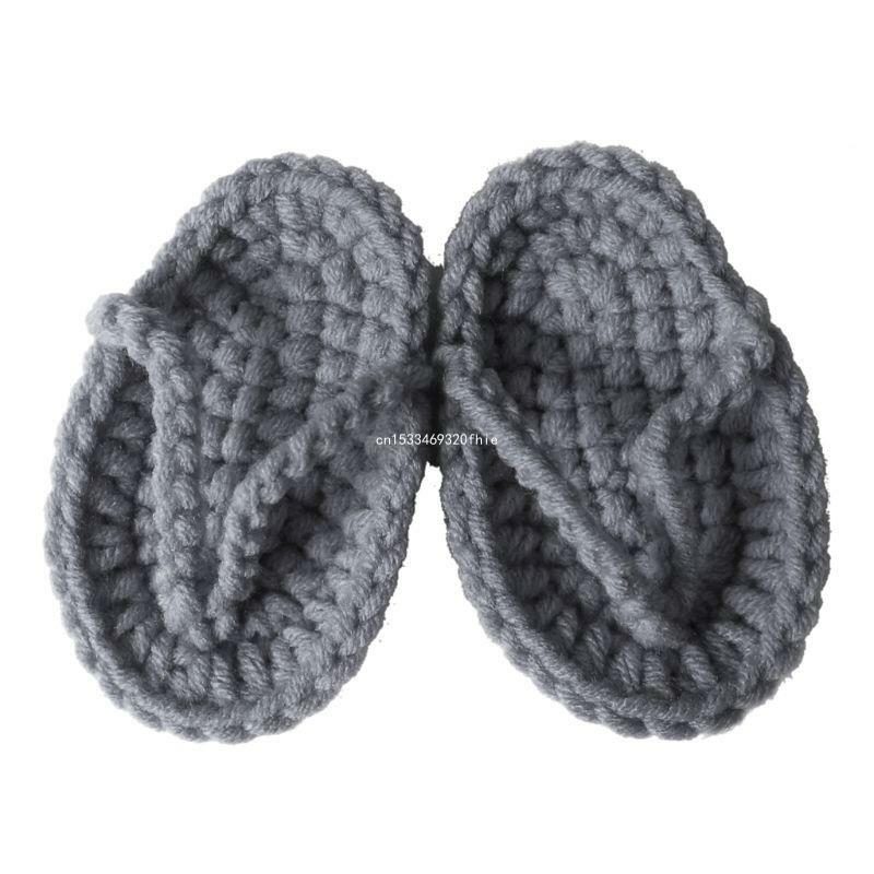 Mini pantoufles tricotées au Crochet pour bébé, petites tongs pour prise vue en Studio, accessoire Photo/
