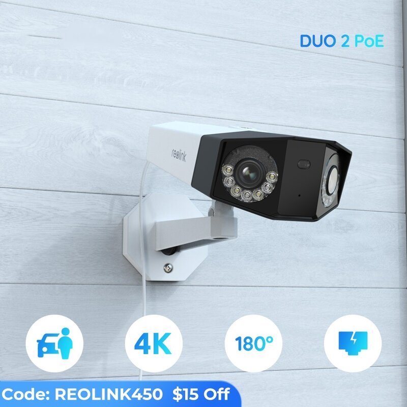 Nieuw Duo 2 Poe Camera 4K Dubbele Lens Buitenbeveiliging Menselijke Dierlijke Auto Detecteert Beveiligingscamera Outdoor CCTV Ip-Camera