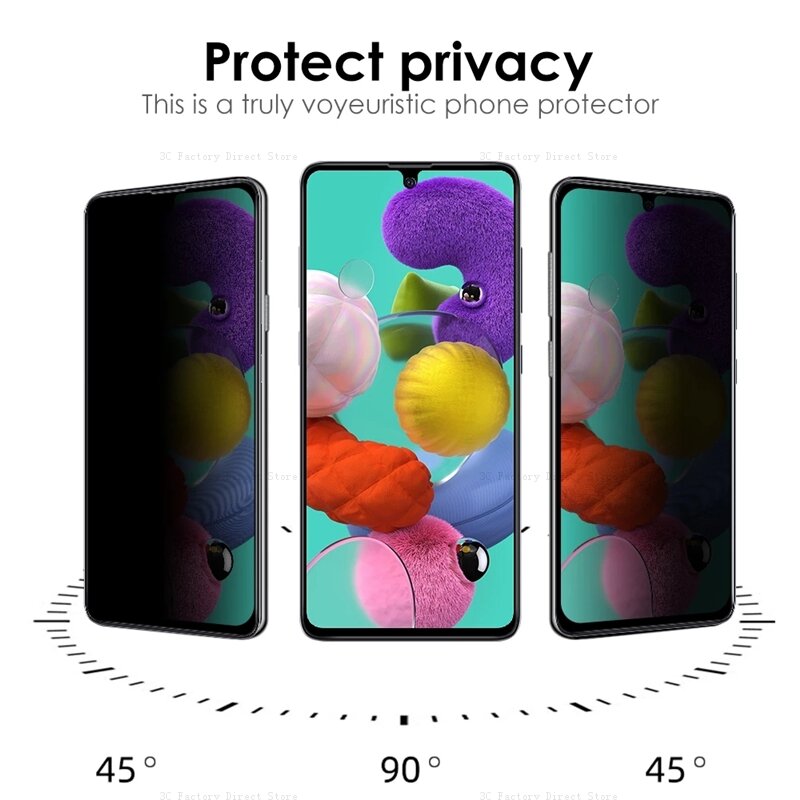 Vidrio antiespía para Samsung Galaxy A53, A13, A52, A32, A12, A03, A50, A51, A52S, A72, A22, A33, A21S, A73, S10E, M52, protectores de pantalla de privacidad