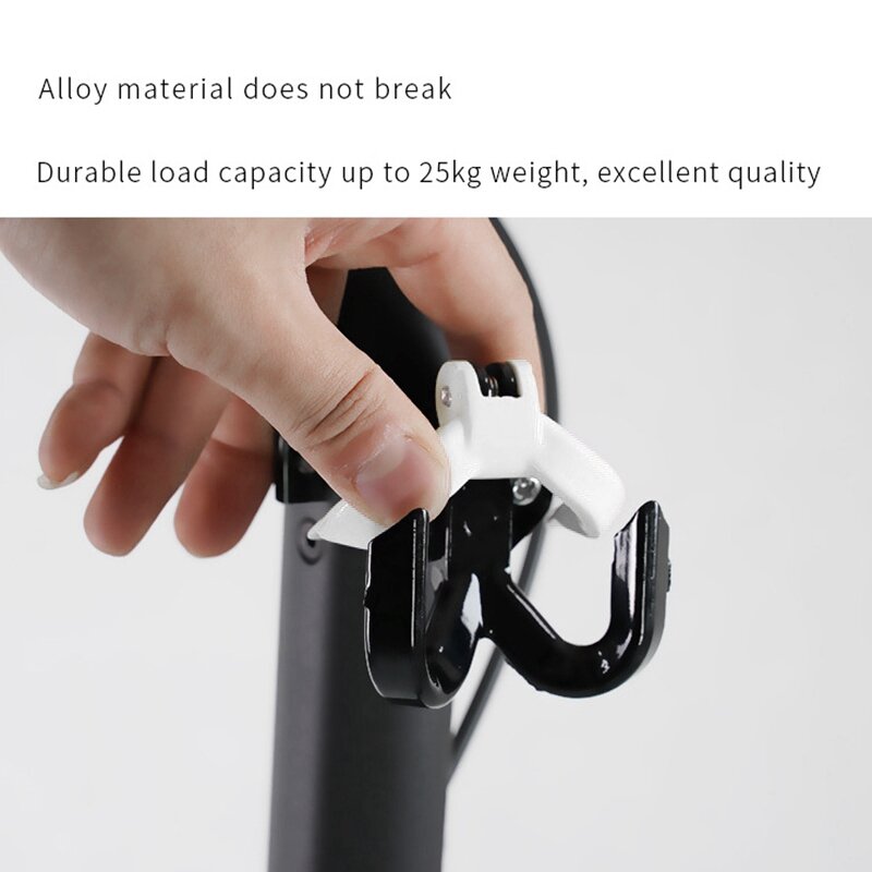 2X Electric Scooter Aluminum Bags Double Hook For Ninebot Max G30 Scooter Hanger Gadget Claw Red & White + Black