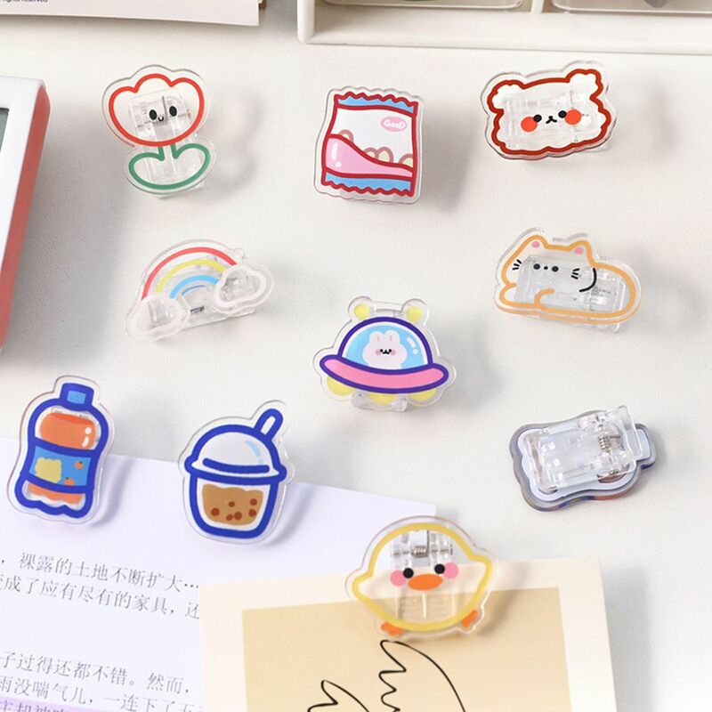 Office Supplies Cartoon Index Clamp Letter Clip School Stationery Snacks Sealing Clip Binder Clips Transparent Clip Paper Clip