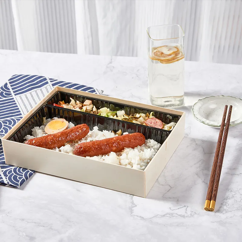 صندوق غداء خفيف للطعام ، خشبي ، طعام خارجي ، صندوق غداء ، ساشيمي ياباني ، صناديق تعبئة سوشي للوجبات الجاهزة ، منتج مخصص