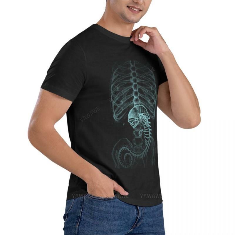 Obcy radiografia, X-Ray klasyczne t-shirt dla mężczyzn opakowanie oversize t shirt mężczyźni krótki T-Shirt męska koszulka 4XL 5XL