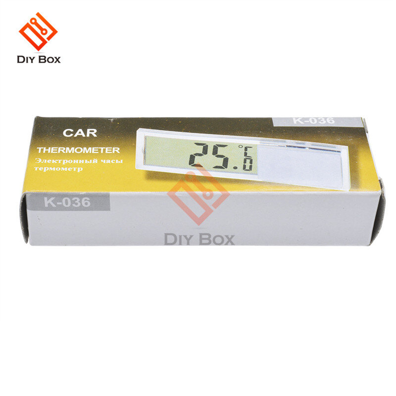 Reloj Digital LCD portátil para coche, pantalla de temperatura, termómetro electrónico, accesorio de coche, 2 en 1