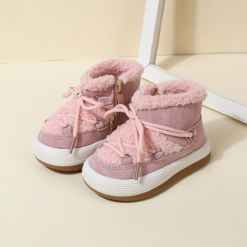 GT-CECD New Autumn/Winter Baby Boots Warm Plush Rubber Sole Toddler Kids Sneakers  Infant Shoes Fashion Little Boys Girls Boots