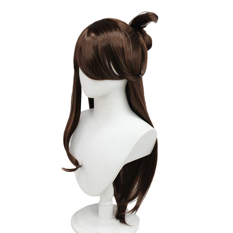 Pelucas de Cosplay de Anime para mujer, Periwig largo marrón, simulan el cabello, juego de rol, accesorios para Halloween, sombreros de perfilado de Carnaval