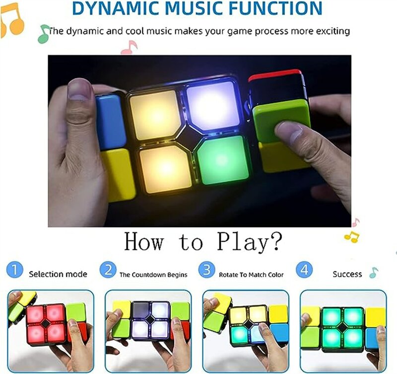 Oonies Flipslide Game, Electronic Handheld Game | Flip, schuif en match de kleuren om de klok te verslaan-4 spelmodi-Multiplay