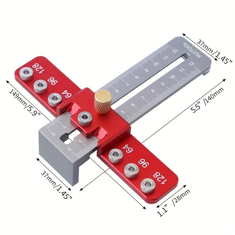 3PCS Cabinet Hardware Jig Kit Woodworking Drawer Door Handle Jig Adjustable Drill Guide Mounting Tool for Knobs Handles Pulls