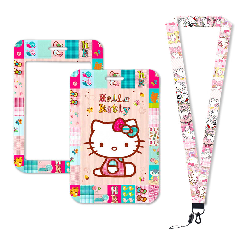 W New Kawaii Cute Sanrio Hello kitty Card Holder Multi Card Pull-Out Document Bag Portable Ins Anime Toys For Girls