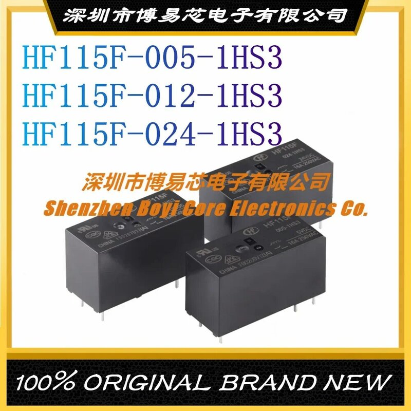 Relés de alta potência pequenos, um grupo normalmente aberto, original, HF115F-005, 01.3, 24-1HS3, 6 pés