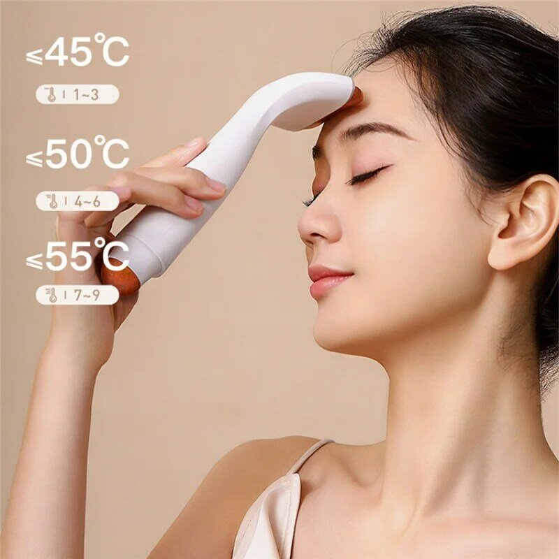 Double Massage Head Beauty Device Eye Acupoints Stick Vibration Face Lift Hot Compress Scraping Electric Heat Bian Stone