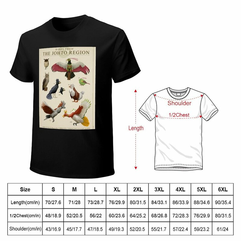 Camiseta de pájaros de Johto para hombre, camisetas sublime, camisetas de algodón