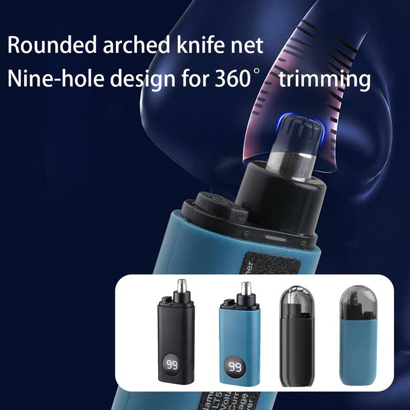 Electric Painless Nose Hair Dual-Edge Blades Professional Nose Trimmer USB Charging Washable for Face Care D1I8