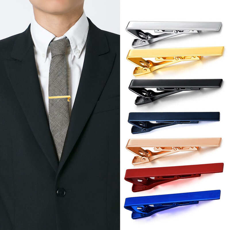 New Metal Tie Clip For Men Business Wedding Necktie Tie Clasp Clip Gentleman Ties Bar Simple Classic Tie Pin For Men Accessories