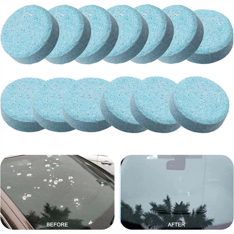 50 pces carro janela de limpeza líquido efervescente tablet sólido agente de limpeza descontaminação carro ferramenta de limpeza de vidro de água
